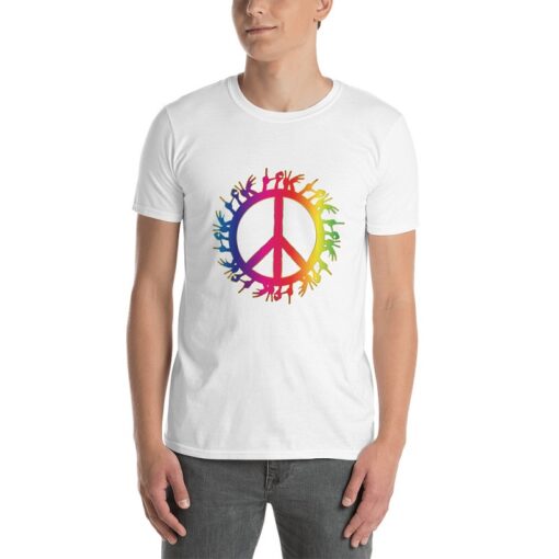 T-Shirt Peace and Love Homme Blanc